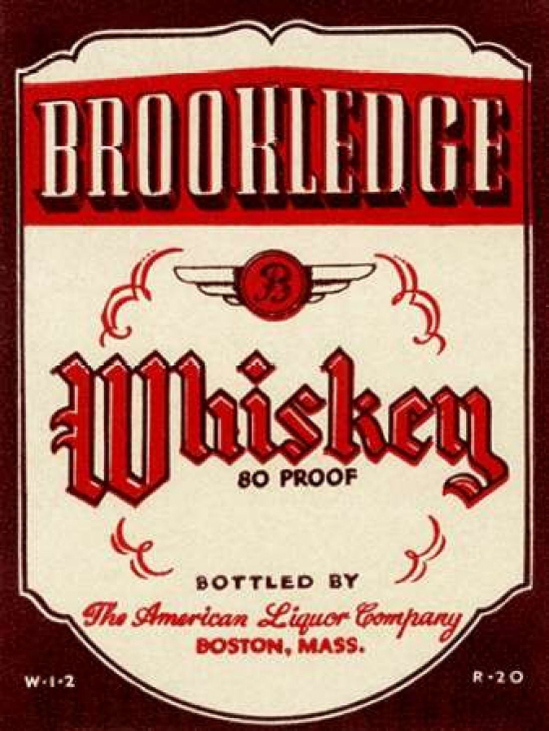 Brookledge Whiskey Canvas Art - Vintage Booze Labels (22 x 28)