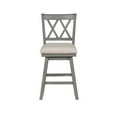 thumbnail image 1 of Brookline 37.5 In. Gray High Back Wood Swivel Bar Stool With Fabric Seat, 1 of 7
