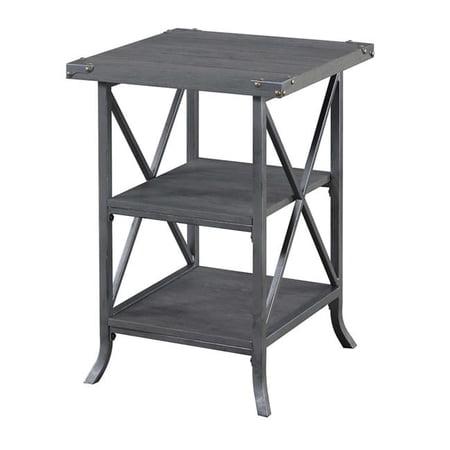 Brookline End Table, Charcoal Gray & Slate Gray Frame - 17.75 x 26 x 17.75 in.