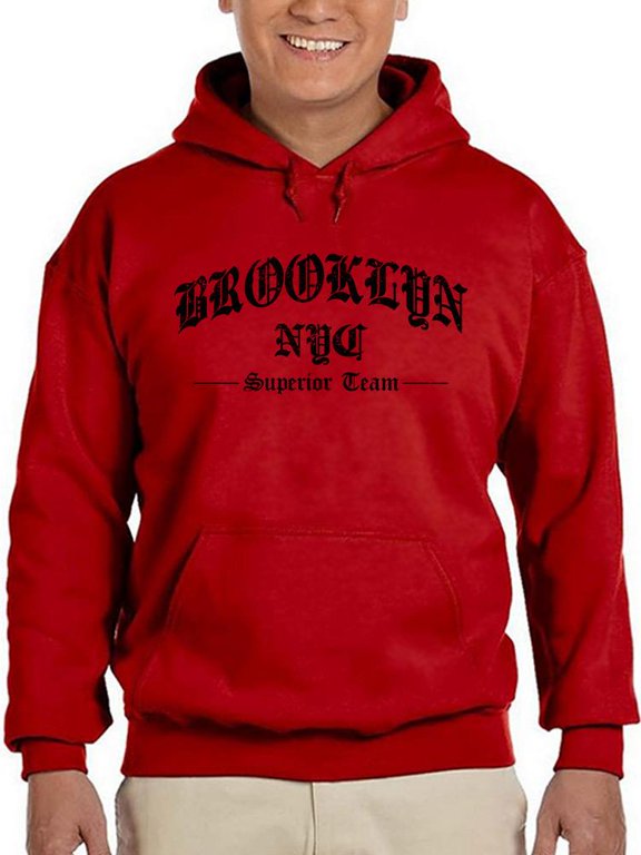 Brookln Gothic Font Hoodie Men -Image by Shutterstock, Male Large