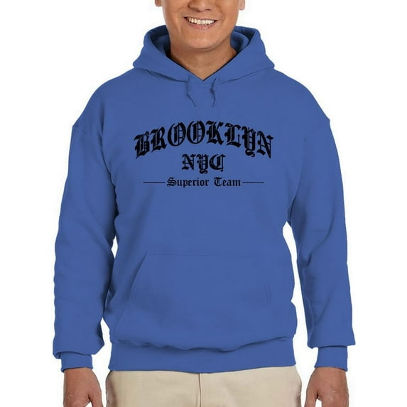 Brookln Gothic Font Hoodie Men -Image by Shutterstock, Male Medium