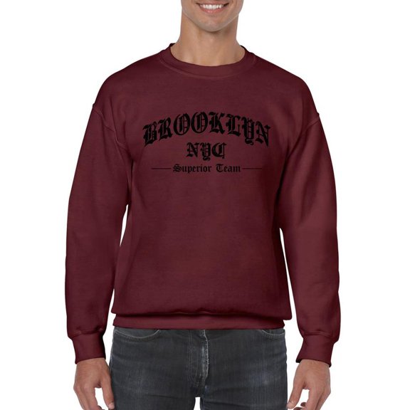 Brookln Gothic Font Sweatshirt Men -Image by Shutterstock, Male Large