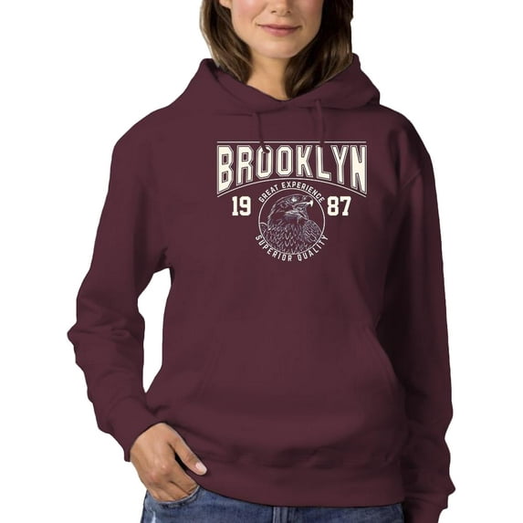 Brooklyn 1987 College Style Hoodie Women -Image by Shutterstock, Female Medium