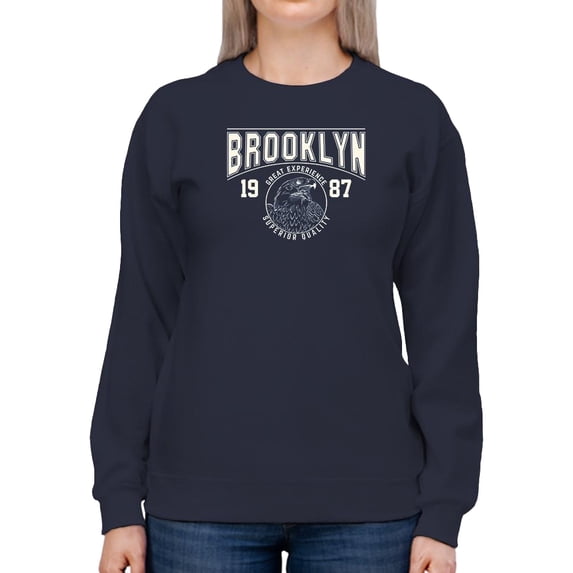 Brooklyn 1987 College Style Sweatshirt Women -Image by Shutterstock, Female x-Large