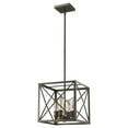 thumbnail image 1 of Brooklyn 4-Light Oil-Rubbed Bronze Pendant With Metal Framework Shade, 1 of 6