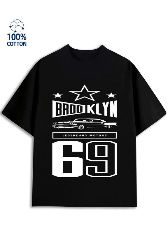 Brooklyn 69 Tee men funny humor 180G 100% Cotton black work wife Trendy Unisex Shirt Crewneck tshirts Funny Unisex Shirt Short Sleeve tshirts Funny Unisex Shirt Printed tshirts