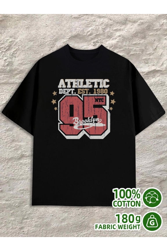 Brooklyn 95 T-Shirt men's black 180G 100% Cotton spring and summer clothing Basic Unisex Shirt Short Sleeve tshirts Unique Design Unisex Shirt Cotton tshirts