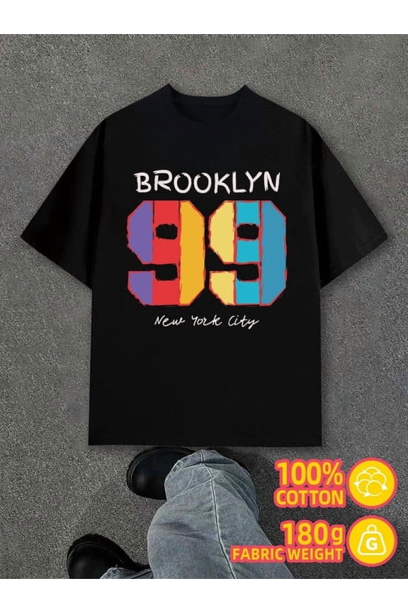 Brooklyn 99 T-shirt for men black 180G 100% Cotton Soft and comfortable Trendy Unisex Shirt Cotton tshirts Original Unisex Shirt Cotton tshirts Fashion Unisex Shirt Printed tshirts