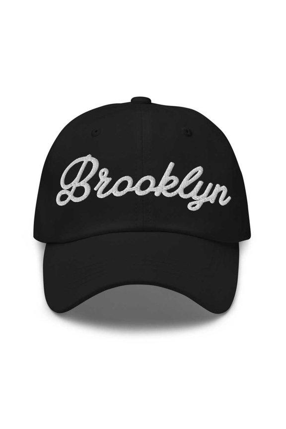 Brooklyn Baseball Cap Brooklyn Dad Hat Bold Script New York NY Hat Embroidered Souvenir Gift Black