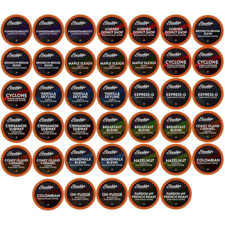 Brooklyn Bean Roastery Assorted Coffee Variety Pack for Single-Serve Coffee Brewers, 40-Pack