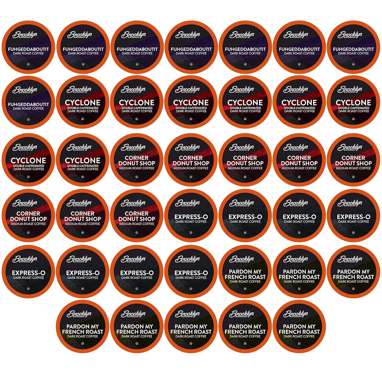 Brooklyn Bean Roastery Bold Gourmet Coffee Pods Variety Pack for Single-Serve Coffee Brewers, 40-Pack