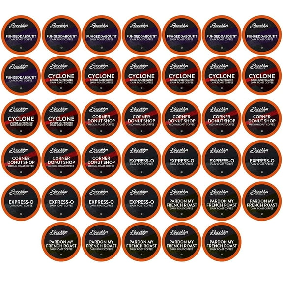Brooklyn Bean Roastery Bold Gourmet Coffee Pods Variety Pack for Single-Serve Coffee Brewers, 40-Pack