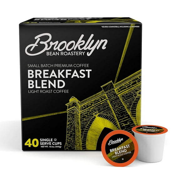 Brooklyn Bean Roastery Brooklyn Bridge Coffee Pods for Single-Serve Coffee Brewers, 40-Pack