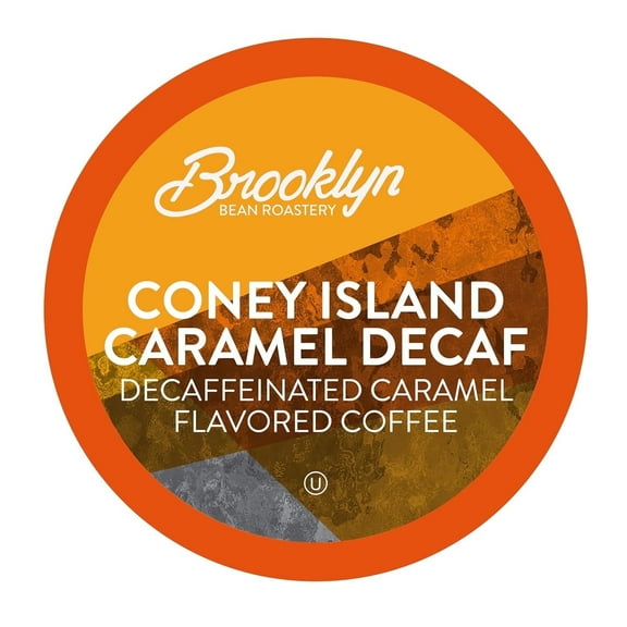 Brooklyn Bean Roastery Coney Island Caramel Decaf Coffee Pods for Single-Serve Coffee Brewers, 40-Pack
