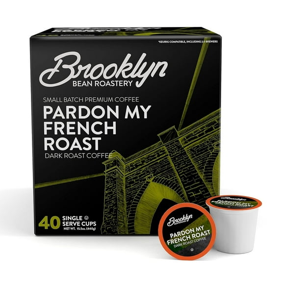Brooklyn Bean Roastery French Roast Coffee Pods for Single-Serve Coffee Brewers, 40-Pack