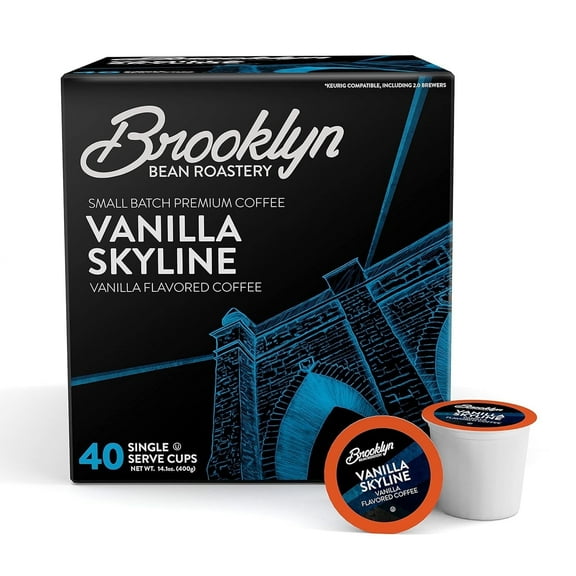Brooklyn Bean Roastery Vanilla Skyline K-Cup Coffee Pods, 40 Count
