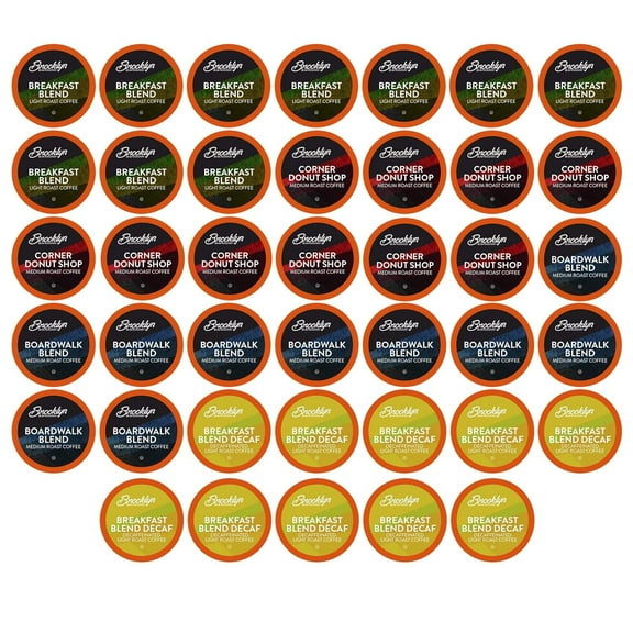 Brooklyn Bean Roastery Variety Sampler Coffee Pods for Single-Serve Coffee Brewers, 40-Pack