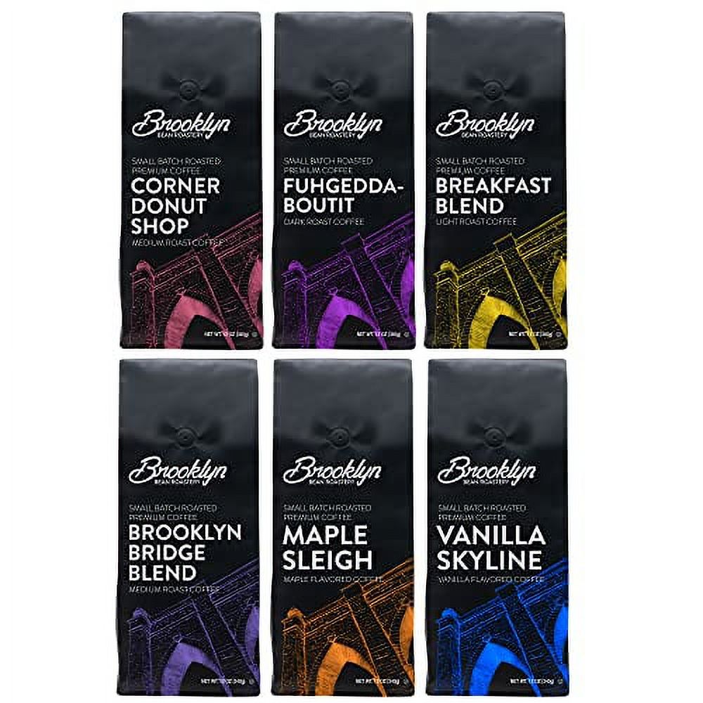 Brooklyn Beans Bagged Ground Coffee Variety Pack Light Medium Dark