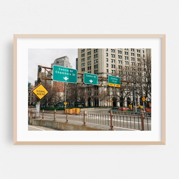 Brooklyn Bridge 05 - Manhattan New York Photography City Architecture Street Photography Travel Poster Bridge Oak Framed Wall Art Print 5 x 7 inches