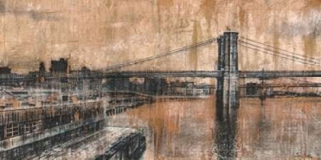 Brooklyn Bridge 1 Canvas Art - Dario Moschetta (24 x 48)