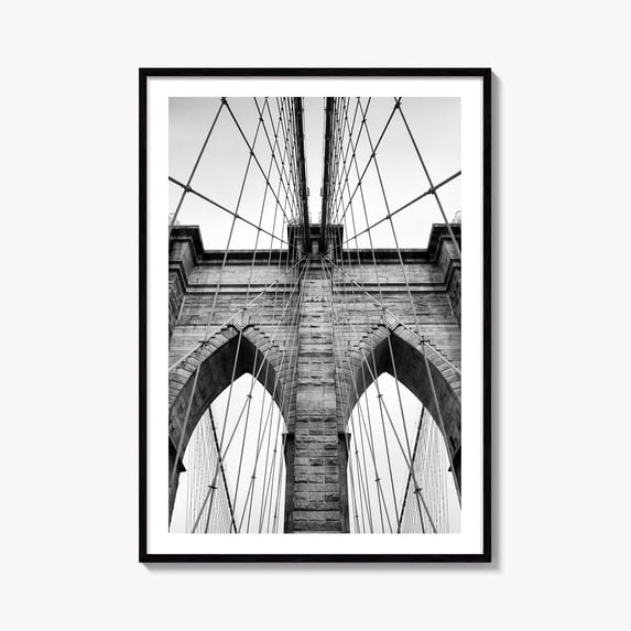 Brooklyn Bridge Black And White Fine Art Photo Poster, New York City