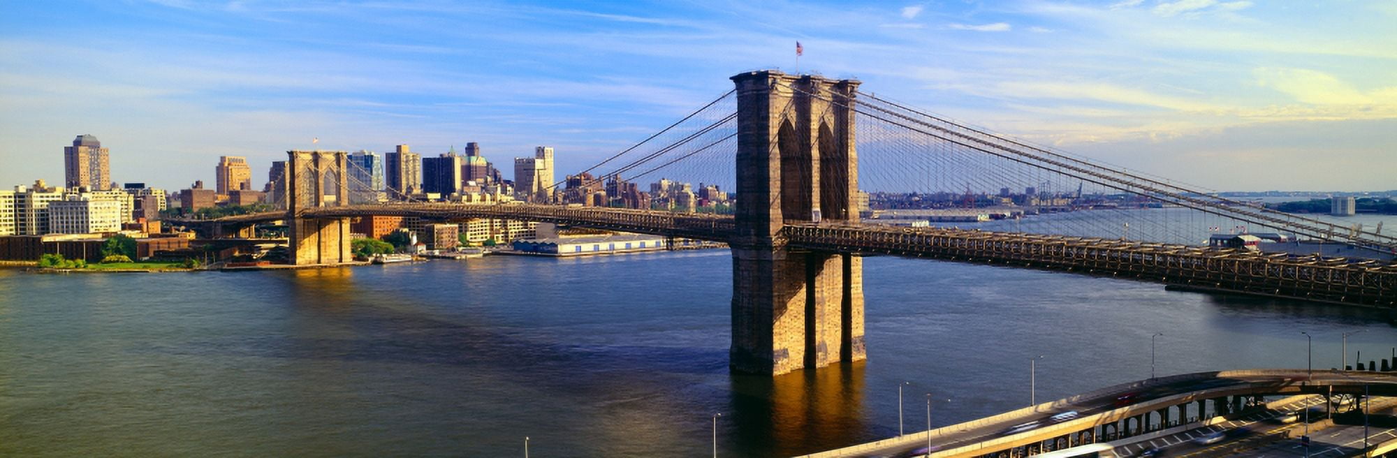 Brooklyn Bridge Brooklyn View New York Canvas Art - Panoramic Images (27 x 9)