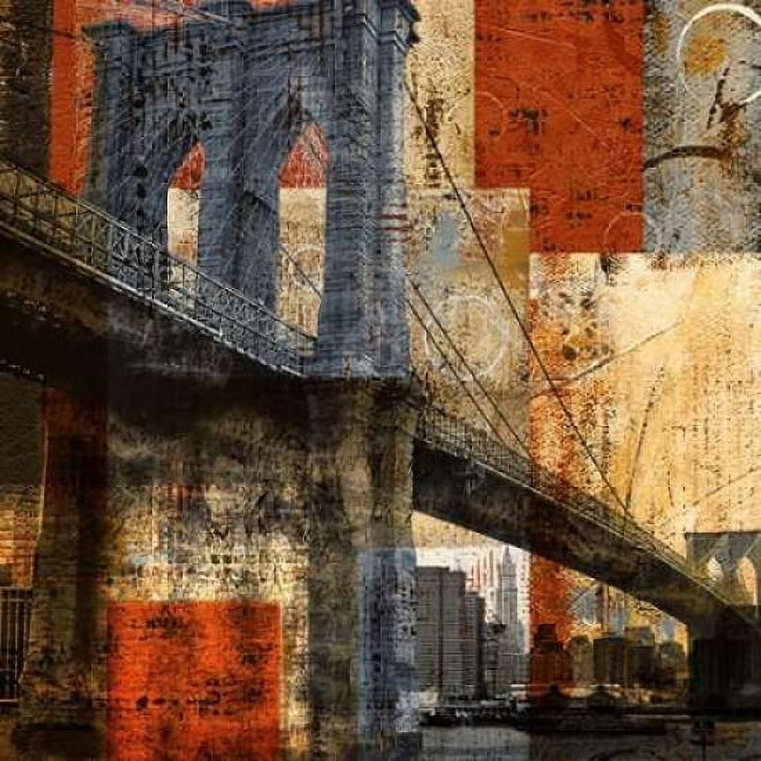 Brooklyn Bridge Canvas Art - Katrina Craven (24 x 24)