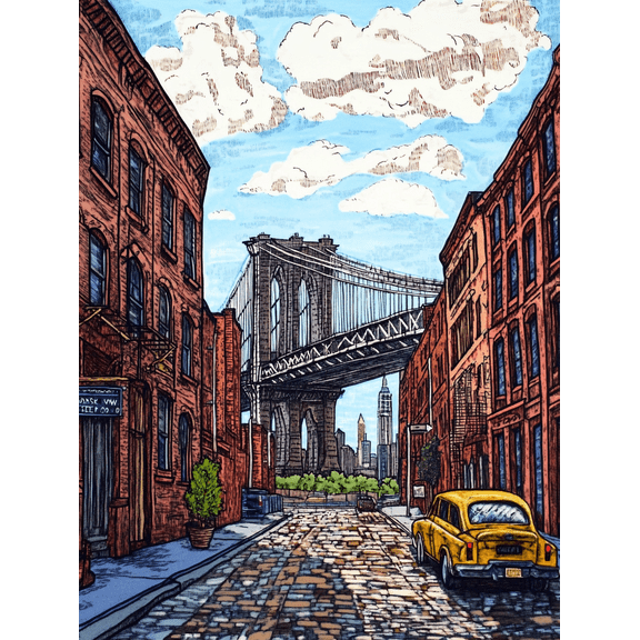 Brooklyn Bridge Canvas Print/Wall Art Perfect for Living Room Bedroom Office Dining Room and Hallway Decoration.