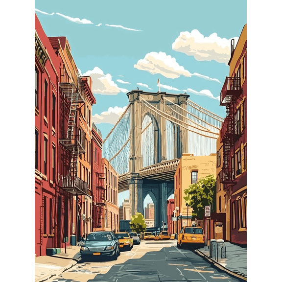 Brooklyn Bridge Canvas Print/Wall Art Perfect for Living Room Bedroom Office Dining Room and Kitchen Decoration.