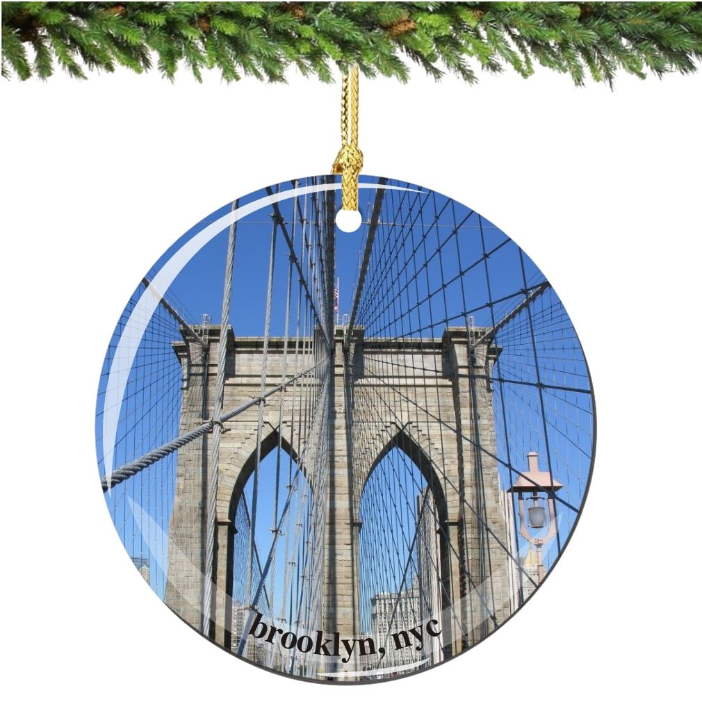 Brooklyn Bridge Christmas Ornament, Christmas Tree Decor, Ceramic