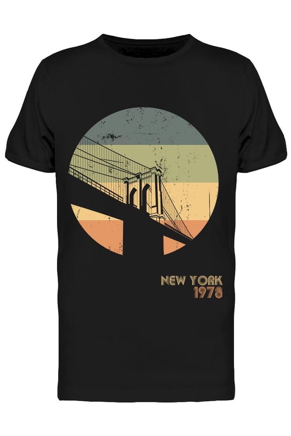Brooklyn Bridge Coloful Design T-Shirt Men -Image by Shutterstock, Male 3X-Large