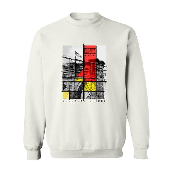 Brooklyn Bridge, Design Sweatshirt Men -Image by Shutterstock, Male 3X-Large