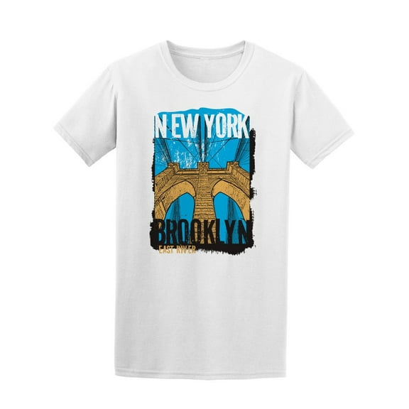 Brooklyn Bridge In New York T-Shirt Men -Image by Shutterstock, Male Large