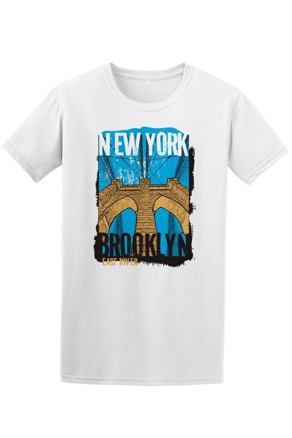 Brooklyn Bridge In New York T-Shirt Men -Image by Shutterstock, Male Large