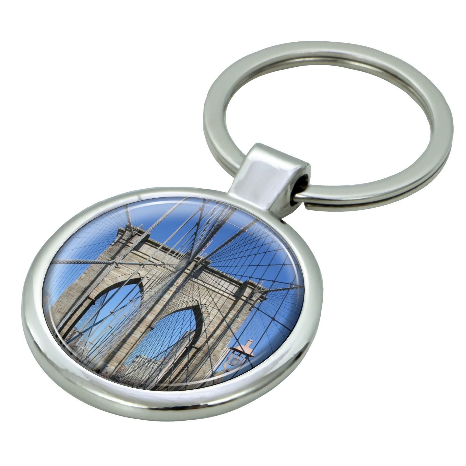 Bridge Shape Key Chain Brooklyn Bridge Keychain with Epoxy Dome and Metal Keyring - Walmart.com