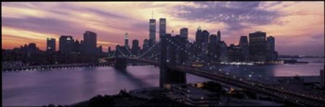 Brooklyn Bridge Manhattan New York City Canvas Art - Panoramic Images (37 x 12)