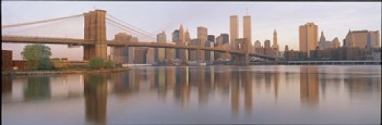 Brooklyn Bridge Manhattan New York City NY Canvas Art - Panoramic Images (36 x 12)