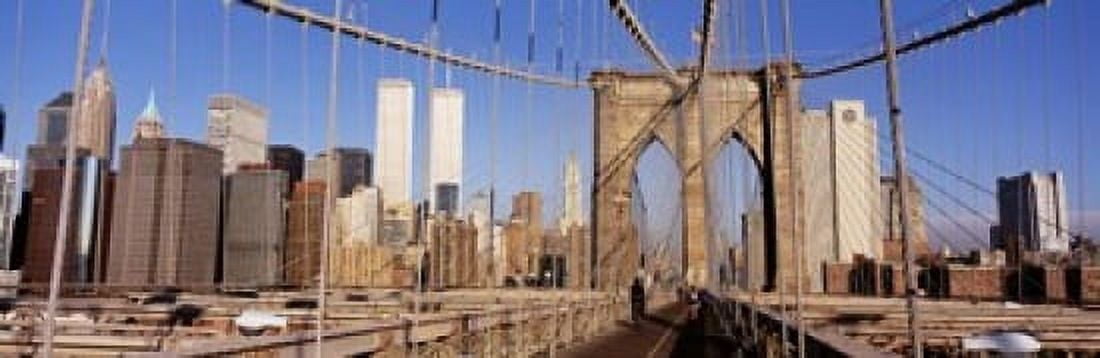 Brooklyn Bridge Manhattan New York NY USA Canvas Art - Panoramic Images (18 x 6)