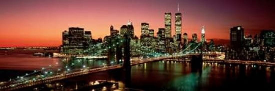Brooklyn Bridge NYC Canvas Art - Richard Berenholtz (12 x 36)
