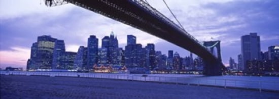Brooklyn Bridge NYC New York City New York State USA Canvas Art - Panoramic Images (36 x 13)