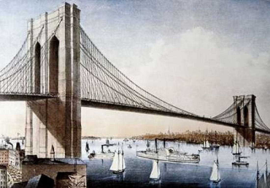 Brooklyn Bridge New York City Canvas Art - Unknown (20 x 28)