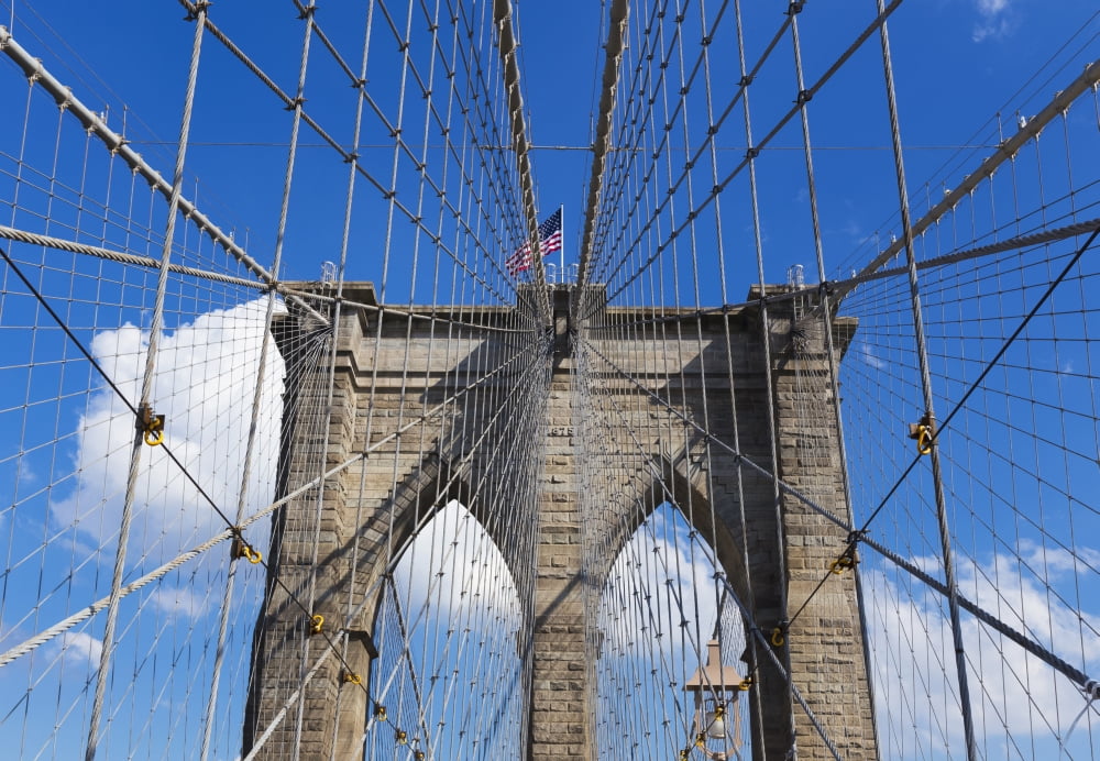 Brooklyn Bridge New York City New York United States of America Canvas Art - Mark Thomas Design Pics (18 x 12)