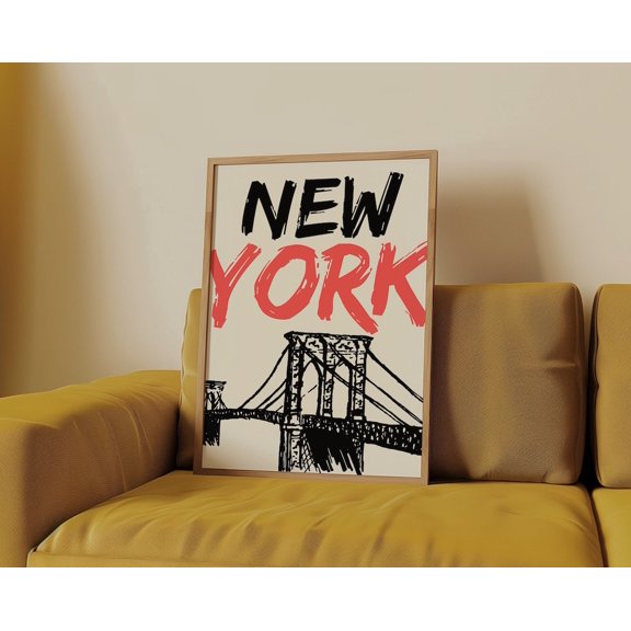 Brooklyn Bridge New York City Poster, Unframed Paper Poster 8x10in