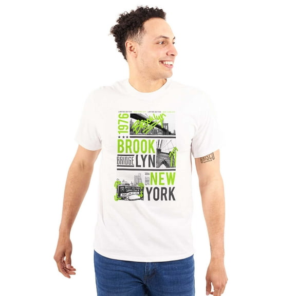 Brooklyn Bridge New York Graffiti Plus Size Crewneck Graphic Tee Shirt Brisco Brands 4X