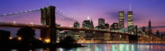 Brooklyn Bridge New York NY USA Canvas Art - Panoramic Images (18 x 6)