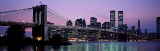 Brooklyn Bridge New York NY USA Canvas Art - Panoramic Images (36 x 12)