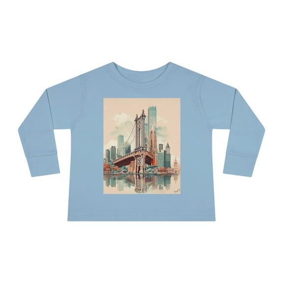 Brooklyn Bridge New York Urban Wanderlust Toddler Long Sleeve Tee
