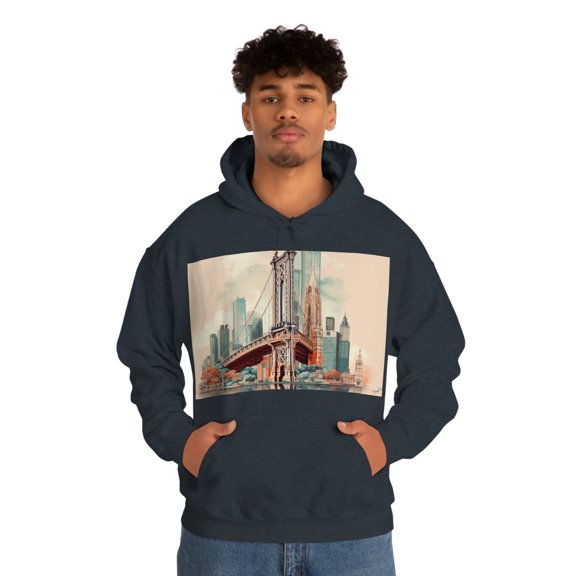 Brooklyn Bridge New York Urban Wanderlust Unisex Adventure Hoodie