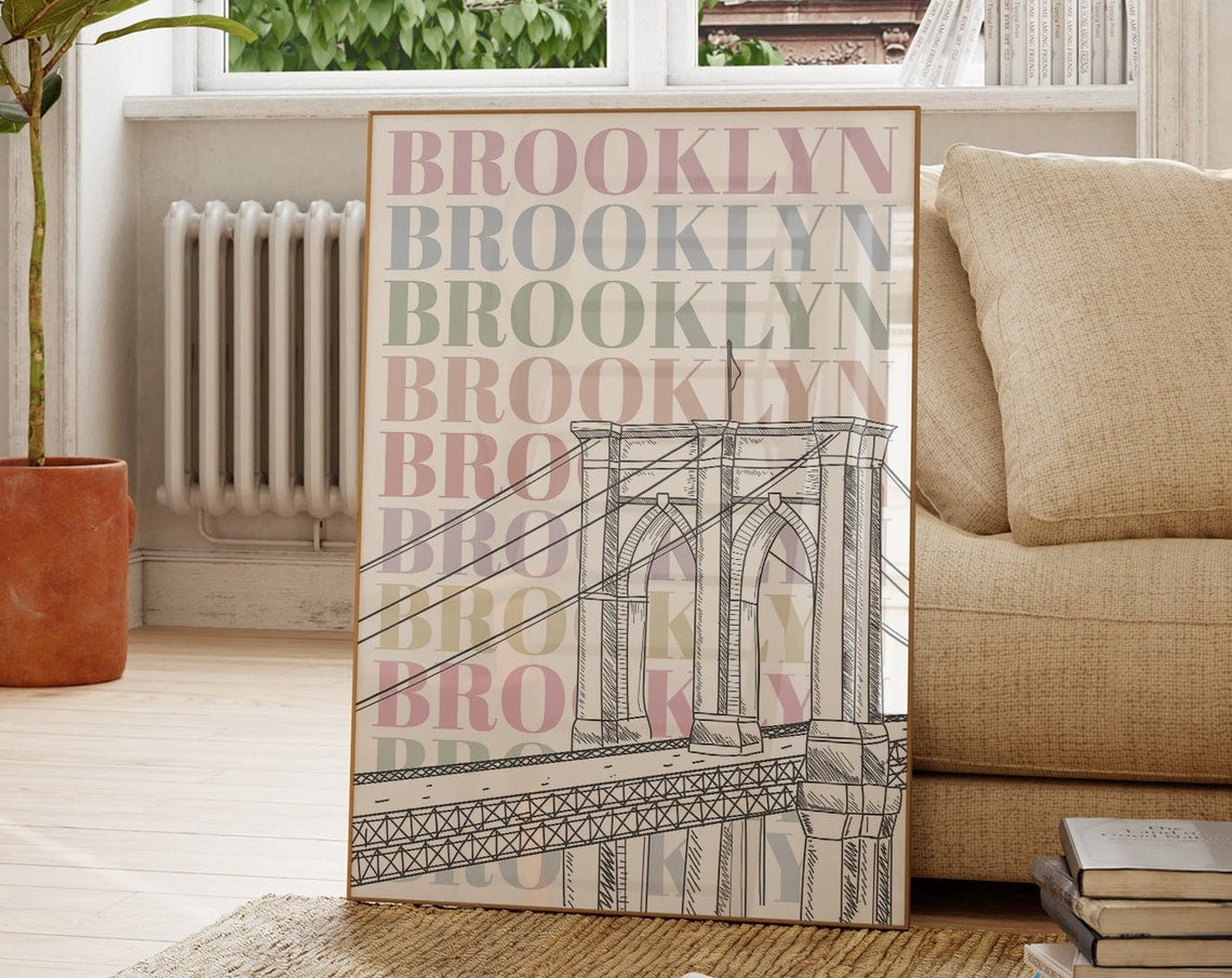 Affiche Poster 70x100cm New York Pont Architecture - Déco Murale Moderne ARTTOR