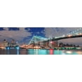 thumbnail image 1 of Brooklyn Bridge Panorama over East River at Night in New York City Manhattan with Lights and Reflec, Unframed Photographic Print Wall Art by Songquan Deng Sold by Art.Com, 1 of 4